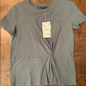 Grey side Knot tee